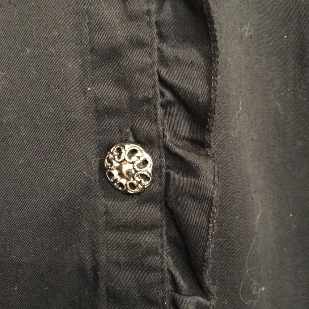 Chico’s Black Ruffle Front Button Jacket - image 3